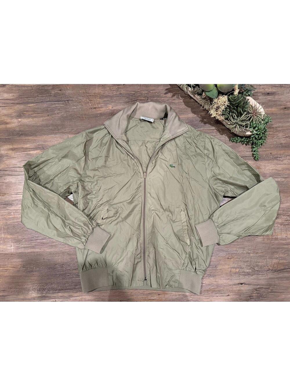 Vintage Lacoste Muted Green Full Zip Windbreaker Sz XL